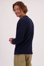 Achterkant van Donkerblauw T-shirt met lange mouw door Ravøtt voor Heren