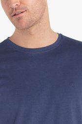 Donkerblauw T-shirt met ronde hals van Ravøtt voor Heren