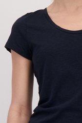 Detail van Donkerblauw T-shirt met ronde hals door Superdry voor Dames