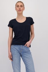 Voorkant van Donkerblauw T-shirt met ronde hals door Superdry voor Dames
