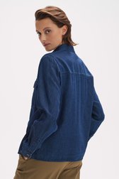 Donkerblauwe blouse met denim look van Opus voor Dames