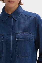 Donkerblauwe blouse met denim look van Opus voor Dames