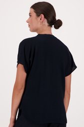 Donkerblauwe blouse met fijne textuur van Opus voor Dames