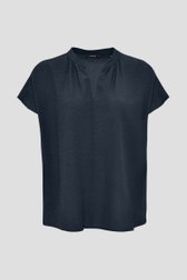 Donkerblauwe blouse met fijne textuur van Opus voor Dames