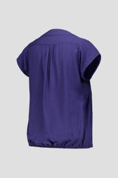 Donkerblauwe blouse met korte mouwen van AC by Annelien Coorevits voor Dames