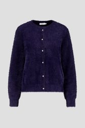Productfoto 1 van Donkerblauwe cardigan in faux-furstof door Liberty Island voor Dames