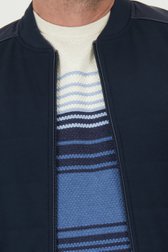 Donkerblauwe cardigan met bomber look van Dansaert Blue voor Heren