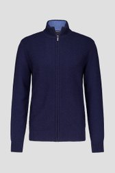 Donkerblauwe cardigan met reliëfmotief  van Dansaert Blue voor Heren