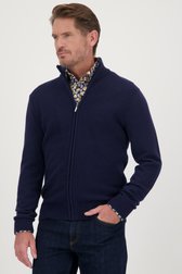 Donkerblauwe cardigan met reliëfmotief  van Dansaert Blue voor Heren