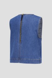 Donkerblauwe denimblouse zonder mouwen van Liberty Island Denim voor Dames