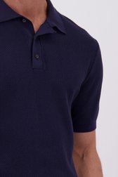Detail van Donkerblauwe gebreide polo door Dansaert Blue voor Heren