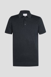 Productfoto 1 van Donkerblauwe gebreide polo met korte mouwen door Michaelis voor Heren