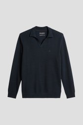 Productfoto 1 van Donkerblauwe gebreide polotrui door Marc O'Polo voor Heren