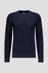 Productfoto 1 van  Donkerblauwe gebreide trui met ronde hals  door Casual Five voor Heren