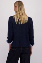 Achterkant van Donkerblauwe gemêleerde cardigan door Liberty Island voor Dames
