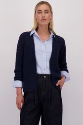 Voorkant van Donkerblauwe gemêleerde cardigan door Liberty Island voor Dames