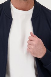 Donkerblauwe gemêleerde cardigan met rits van Dansaert Blue voor Heren