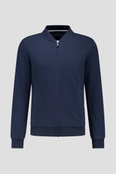 Donkerblauwe gemêleerde cardigan met rits van Dansaert Blue voor Heren