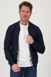 Donkerblauwe gemêleerde cardigan met rits van Dansaert Blue voor Heren