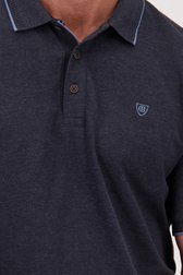 Detail van Donkerblauwe gemêleerde polo met korte mouwen door Dansaert Blue voor Heren