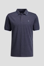 Productfoto 1 van Donkerblauwe gemêleerde polo met korte mouwen door Dansaert Blue voor Heren