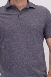 Detail van Donkerblauwe gemêleerde polo door Upper East voor Heren