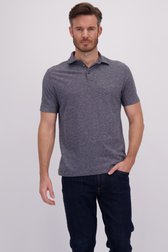 Voorkant van Donkerblauwe gemêleerde polo door Upper East voor Heren