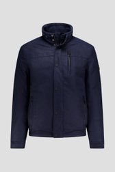 Productfoto 1 van Donkerblauwe gevoerde jas met afneembare kap door Dansaert Blue voor Heren