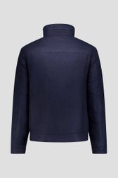 Productfoto 2 van Donkerblauwe gevoerde jas met afneembare kap door Dansaert Blue voor Heren