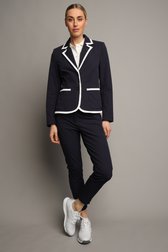 Voorkant van Donkerblauwe golfbroek met elastische tailleband door Dansaert Golf Club voor Dames