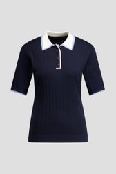 Productfoto 1 van Donkerblauwe golfpolo met contrasterende biezen door Dansaert Golf Club voor Dames