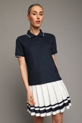 Voorkant van Donkerblauwe golfpolo met korte mouwen door Dansaert Golf Club voor Dames