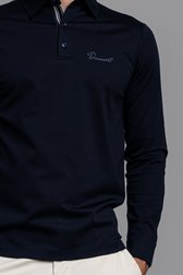 Detail van Donkerblauwe golfpolo met lange mouwen door Dansaert Golf Club voor Heren
