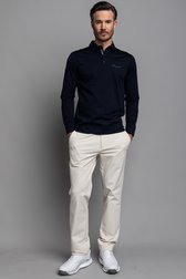 Voorkant van Donkerblauwe golfpolo met lange mouwen door Dansaert Golf Club voor Heren
