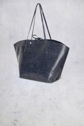 Productfoto 1 van Donkerblauwe handtas met krokodillenstructuur door Bulaggi voor Dames