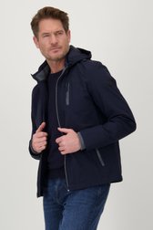 Donkerblauwe jas met afneembare kap van Dansaert Blue voor Heren