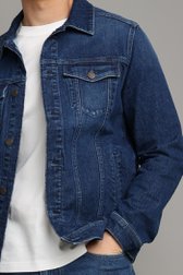 Detail van Donkerblauwe jeansvest door Liberty Island Denim voor Heren