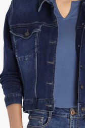 Donkerblauwe korte jeansjas  van Liberty Island Denim voor Dames
