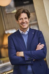 Extra foto 2 van Donkerblauwe kostuumvest - slim fit door Dansaert Black voor Heren