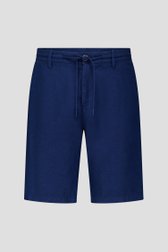 Productfoto 2 van Donkerblauwe linnen bermuda met elastische taille door Upper East voor Heren