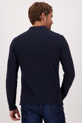 Donkerblauwe polo met geribbelde textuur van Dansaert Blue voor Heren