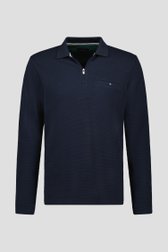 Donkerblauwe polo met geribbelde textuur van Dansaert Blue voor Heren