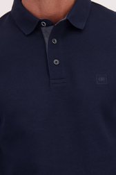 Detail van Donkerblauwe polo met lange mouwen door Dansaert Blue voor Heren