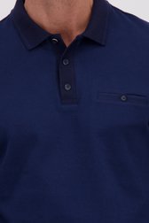 Detail van Donkerblauwe polo met lange mouwen door Dansaert Blue voor Heren
