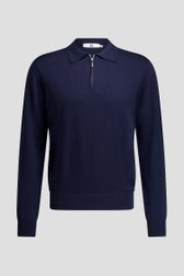 Productfoto 1 van Donkerblauwe polo met lange mouwen door Upper East voor Heren