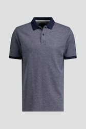 Productfoto 1 van Donkerblauwe polo met ruitmotief en korte mouwen door Ravøtt voor Heren