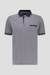 Donkerblauwe polo met streep in de kraag van Dansaert Blue voor Heren
