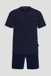 Productfoto 1 van Donkerblauwe pyjamaset met T-shirt en short door Liberty Island voor Heren