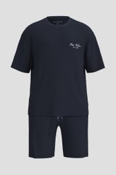 Productfoto 1 van Donkerblauwe pyjamaset met T-shirt en short door Tom Tailor voor Heren
