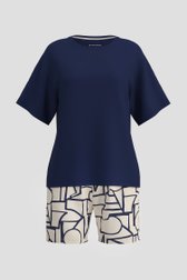 Productfoto 1 van Donkerblauwe pyjamaset met T-shirt en short door Tom Tailor voor Dames